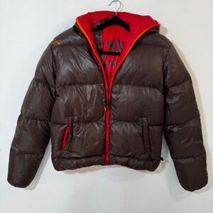 KJUS Spin Down Jacket Puffer Reversible Brown Red Goose Down S Water repellent